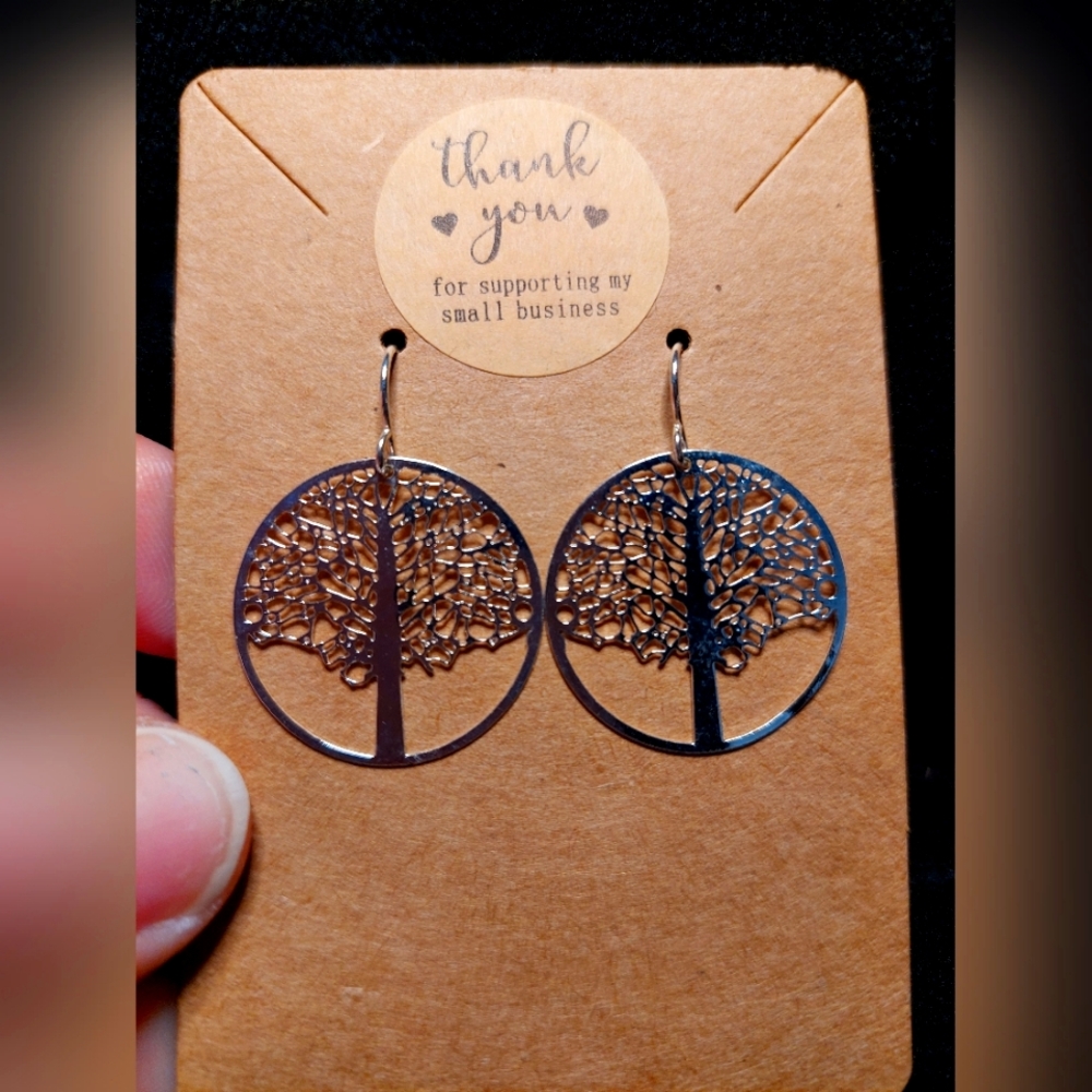 💥 3 for 15! Silver tree of life earrings